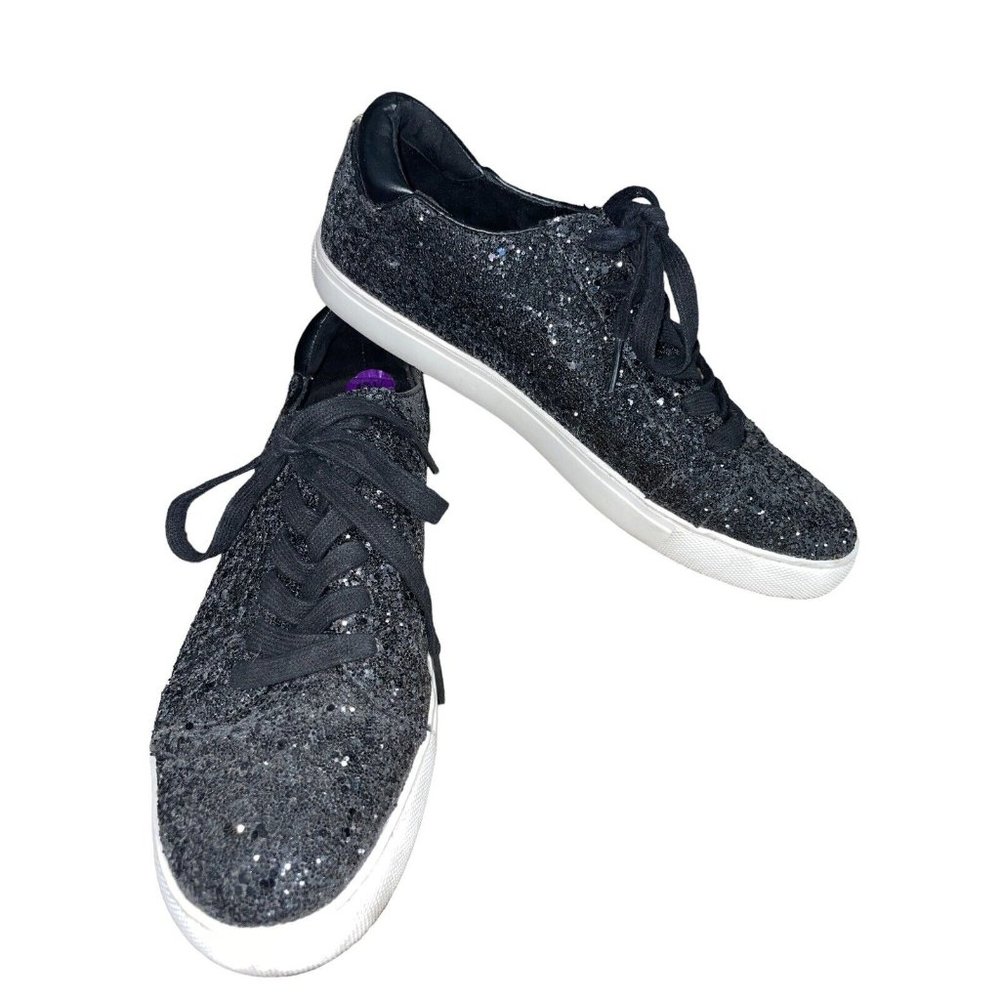 KENNETH COLE WOMEN'S KIT GLITTER SNEAKERS BLACK SIZE 8.5‎
